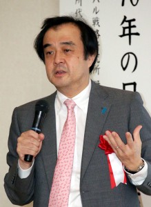 奈良「正論」懇話会で講演する宮家邦彦氏