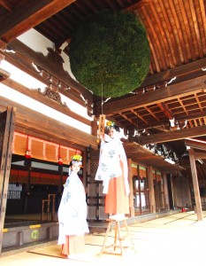 新調された大神神社の大杉玉