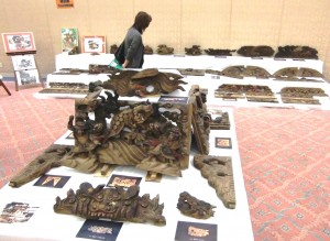 特別展示されている宮元楽車の彫り物