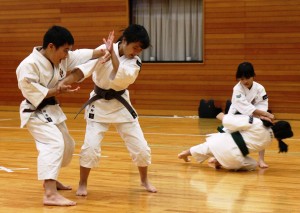 気迫のこもった演武を見せる拳士ら