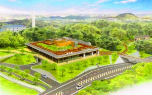 新沢千塚古墳群公園の拠点施設の完成予想図(橿原市提供)