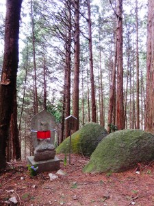 樹木のかげにひっそりと鎮座する仏像は自然の風景に溶け込み、あたりを幽玄な空気で包んでいる
