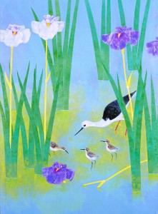 上村淳之の「花の水辺Ⅱ」（松伯美術館蔵）