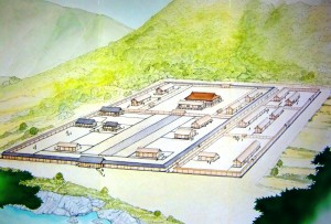 奈良時代の「吉野離宮」の復元イメージ図（吉野町教委作成）
