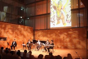 フルートの演奏とともに「東大寺物語」が朗読された