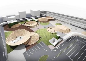 天理駅前広場の完成予想図