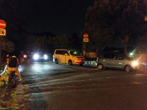 猿沢池周辺は車で埋め尽くされていた