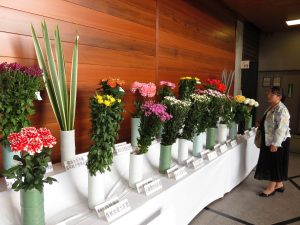 県庁正面玄関に展示されている品評会の入賞作品