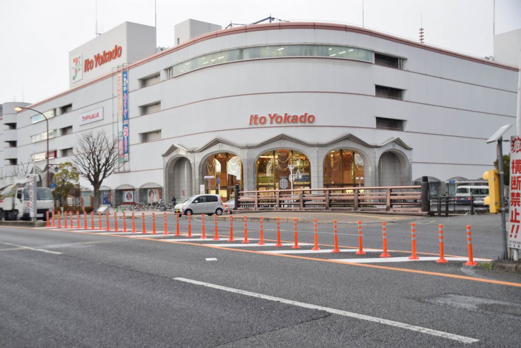 ポールが設置された現場。事故がゼロになった